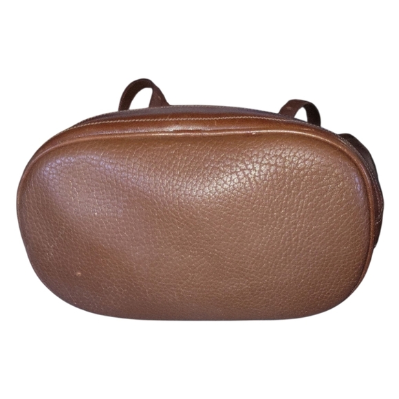 Dooney & Bourke Vintage 90's Brown Bucket Pebbled Leather Tote Bag Made In USA - Picture 7 of 11